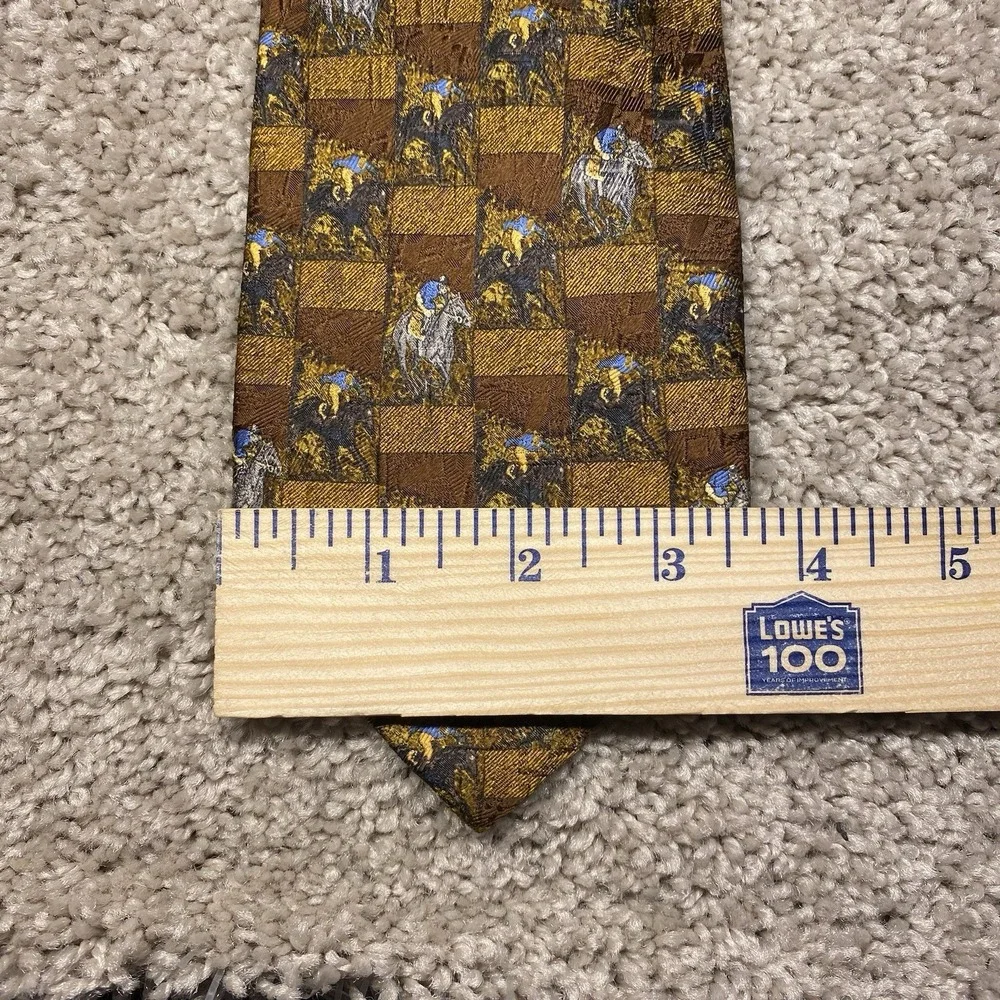 Lot of 3 Ermenegildo Zegna Silk Ties Geometric Equestrian Floral Made‎ in Italy